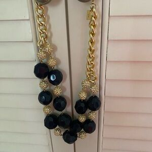 Lilly Pulitzer Gold and Navy Beaded Necklace